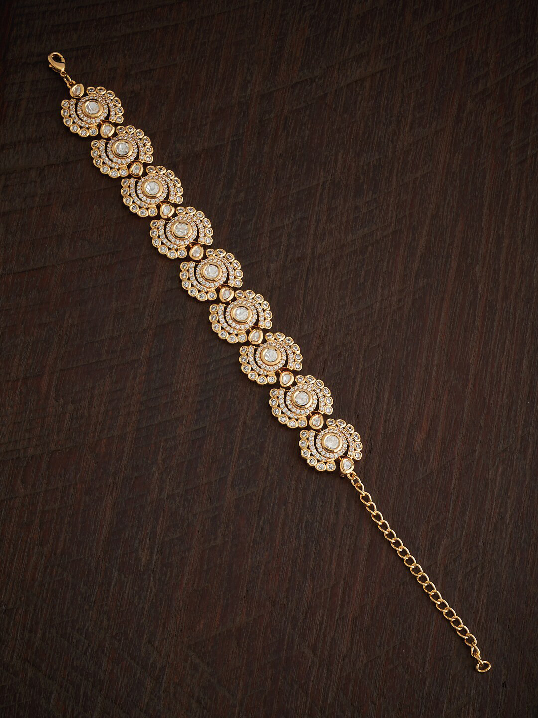 

Kushal's Fashion Jewellery Cubic Zirconia Wraparound Bracelet, Gold