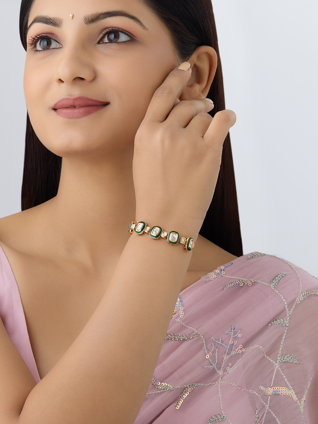 

Kushal's Fashion Jewellery Women Kundan Studded Armlet, Gold