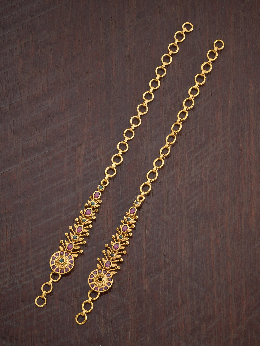 

Kushal's Fashion Jewellery Gold Plated Stone Studded Ear Cuff Earrings