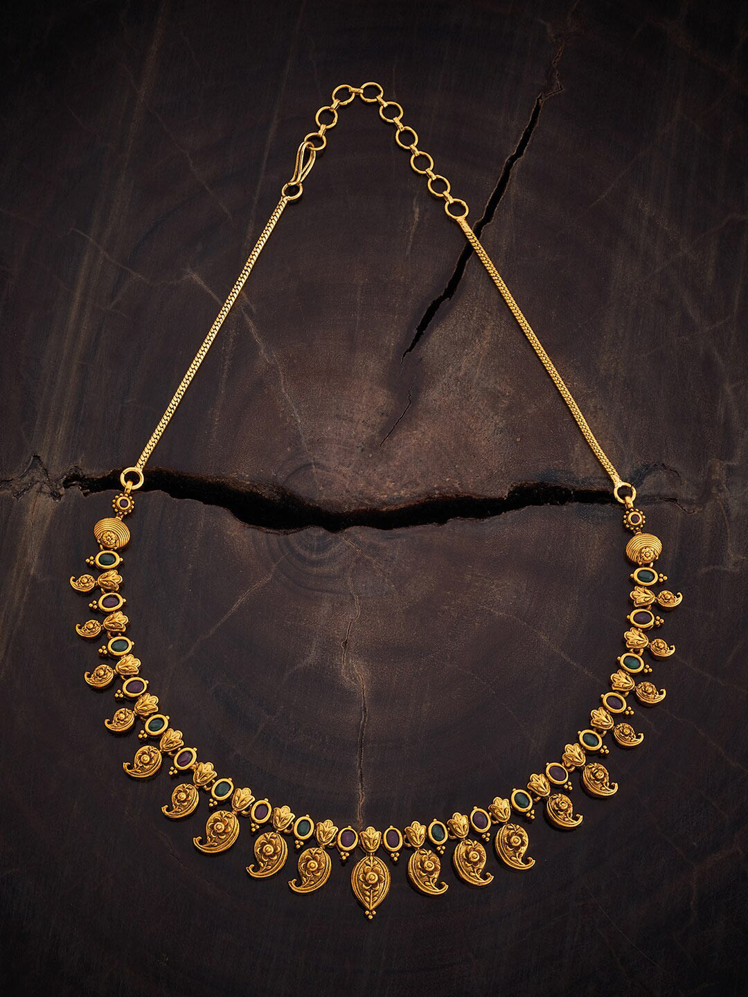 

Kushal's Fashion Jewellery Gold-Plated Antique Necklace