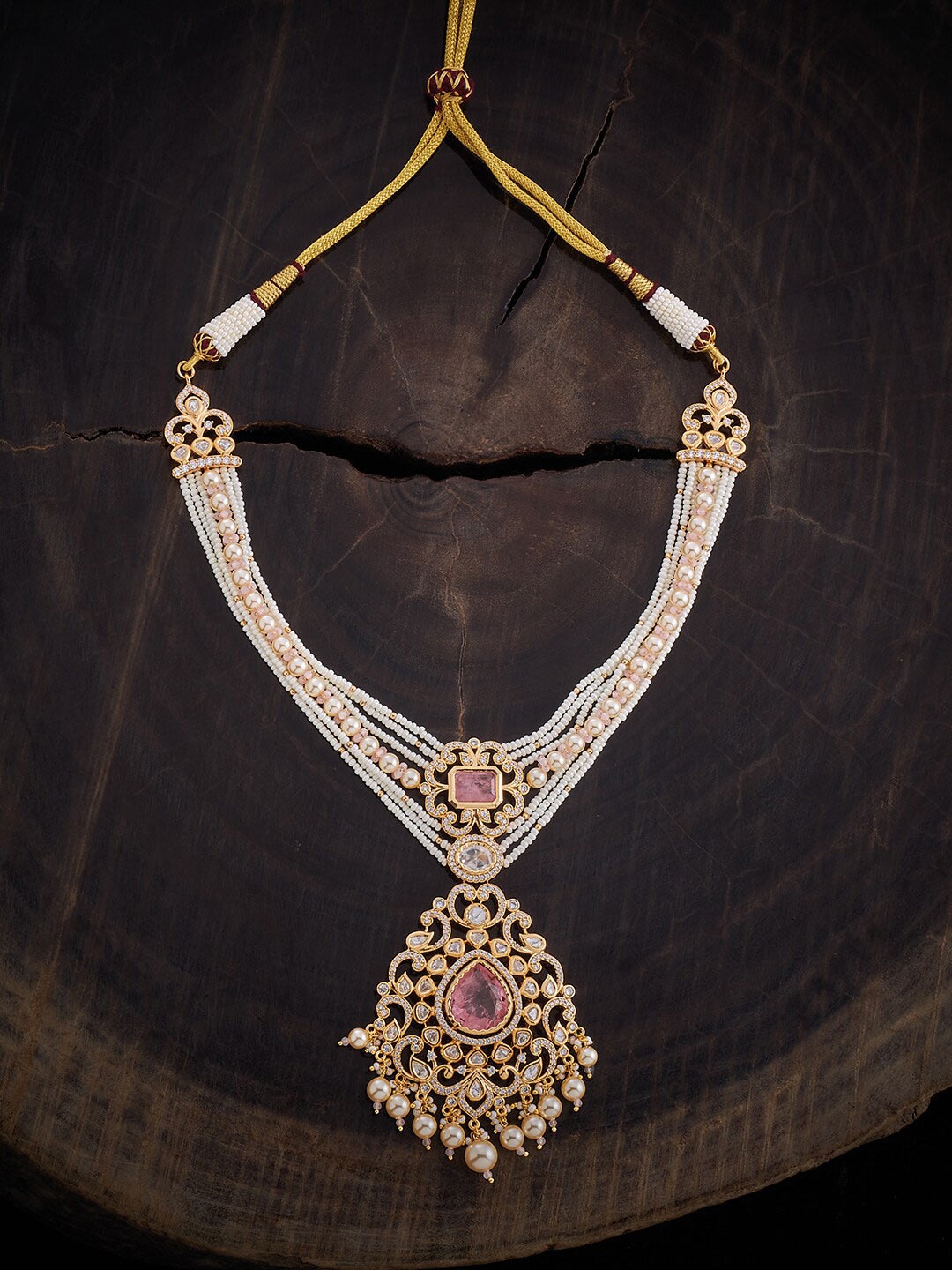 

Kushal's Fashion Jewellery Copper Gold-Plated Kundan Necklace