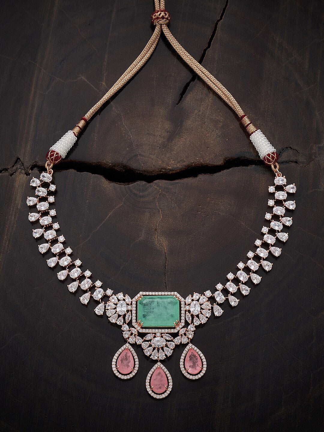 

Kushal's Fashion Jewellery Rose Gold-Plated Cubic Zirconia Necklace