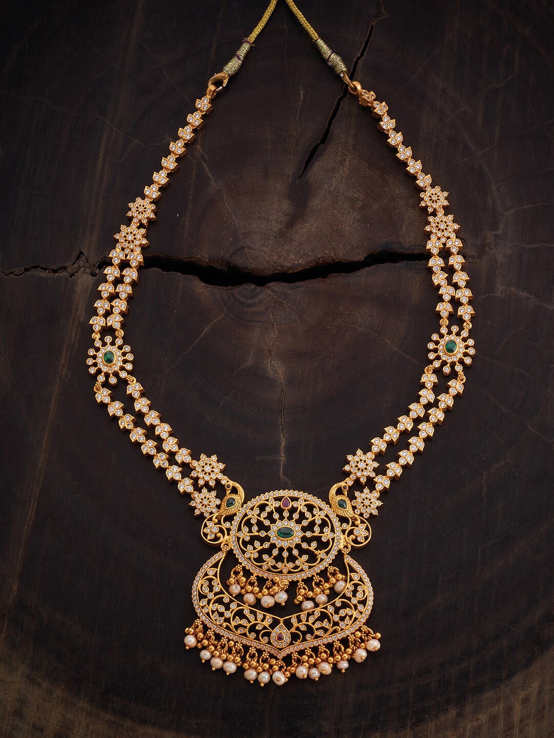 

Kushal's Fashion Jewellery Gold-Plated Pure Silver Temple Necklace