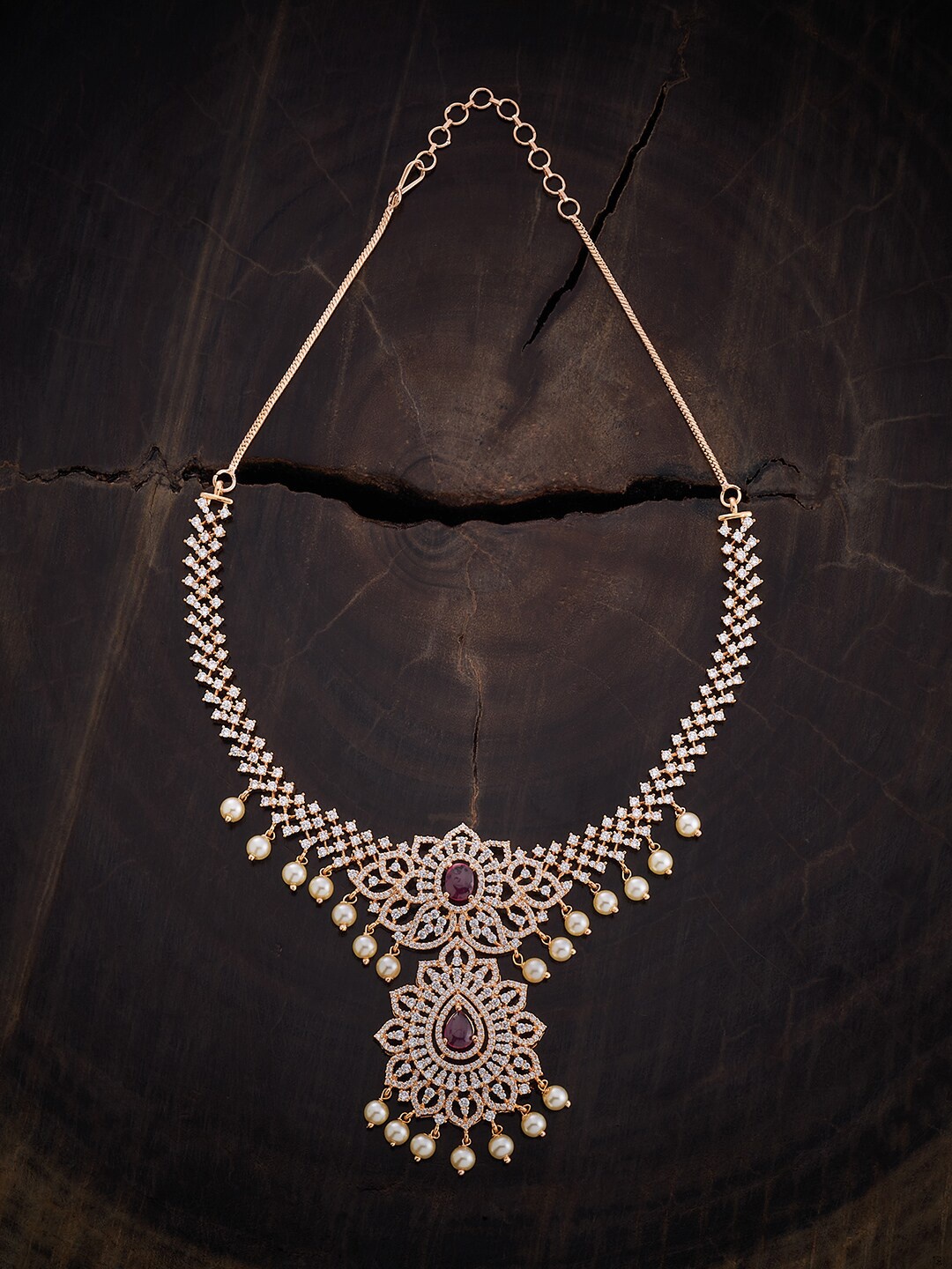 

Kushal's Fashion Jewellery Gold-Plated Cubic Zirconia Necklace