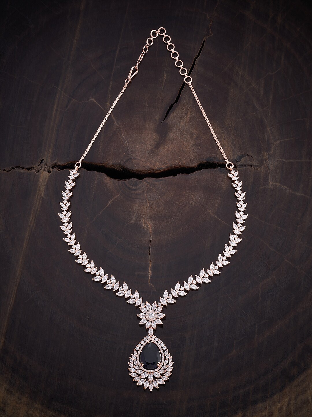 

Kushal's Fashion Jewellery Rose Gold-Plated Cubic Zirconia Necklace