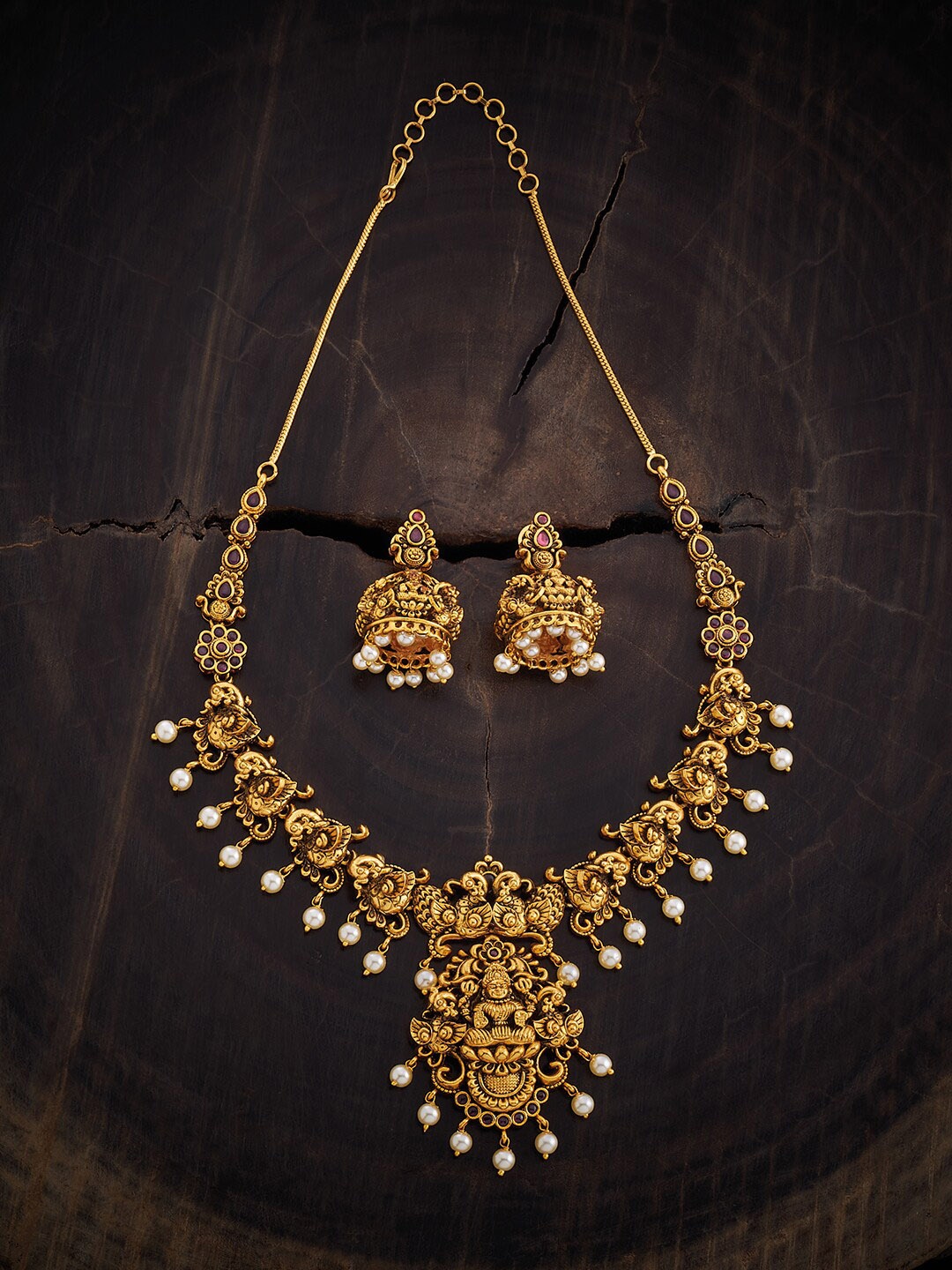 

Kushal's Fashion Jewellery Gold-Plated Beaded Antique Jewellery Set
