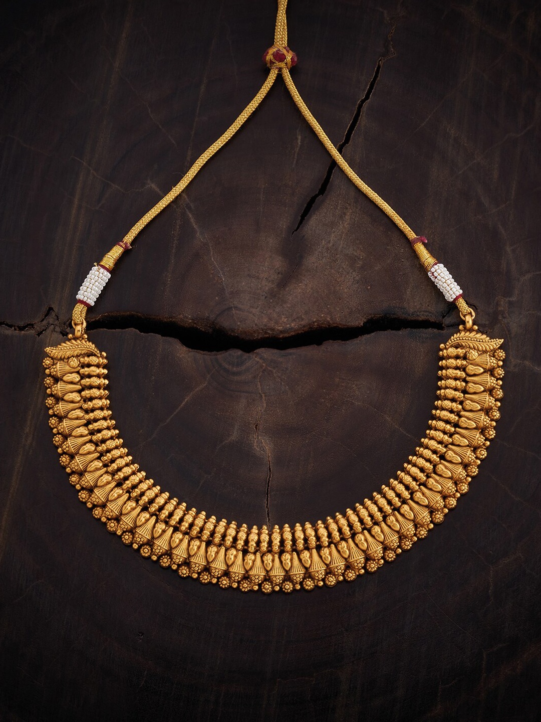 

Kushal's Fashion Jewellery Copper Gold-Plated Antique Statement Necklace