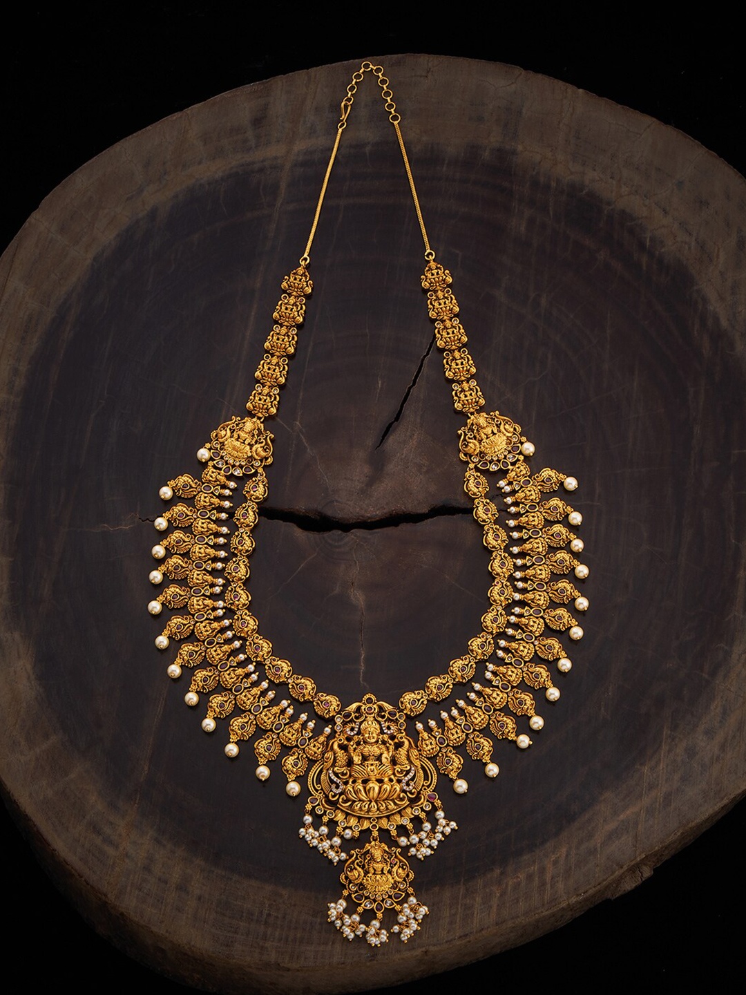 

Kushal's Fashion Jewellery Copper Gold-Plated Antique Statement Necklace