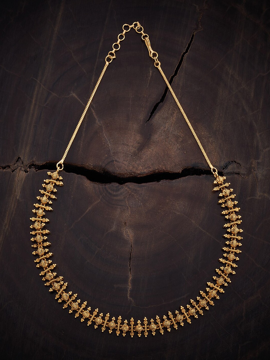 

Kushal's Fashion Jewellery Copper Gold-Plated Antique Statement Necklace