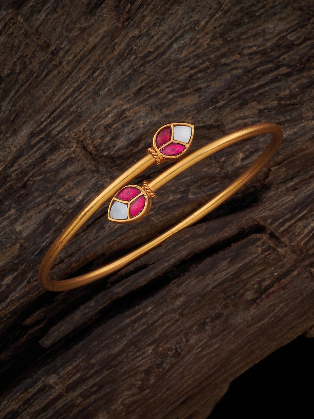 

Kushal's Fashion Jewellery Antique Gold-Plated Kada Bracelet
