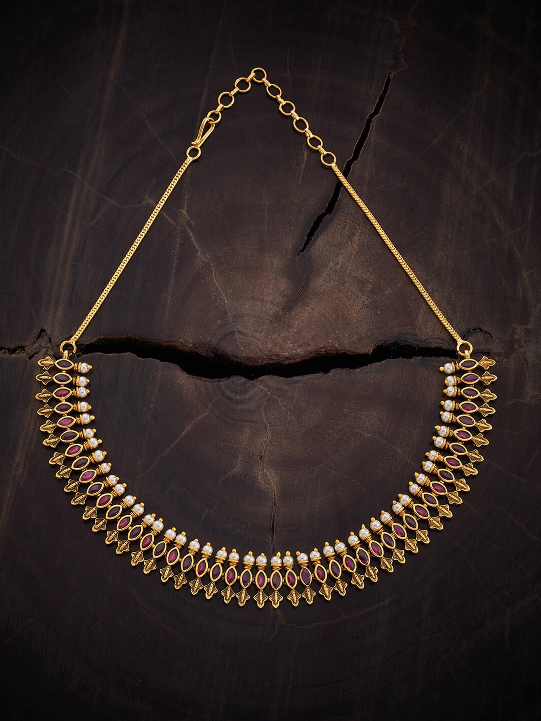 

Kushal's Fashion Jewellery Copper Gold-Plated Antique Necklace