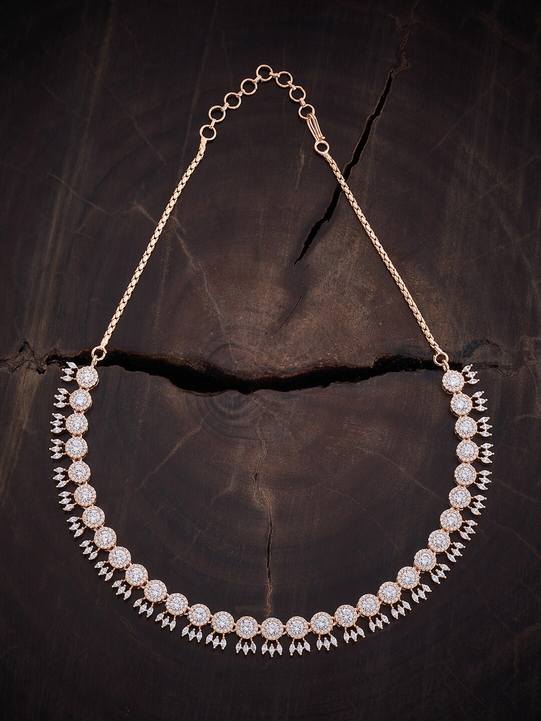 

Kushal's Fashion Jewellery Rose Gold-Plated Cubic Zirconia Necklace