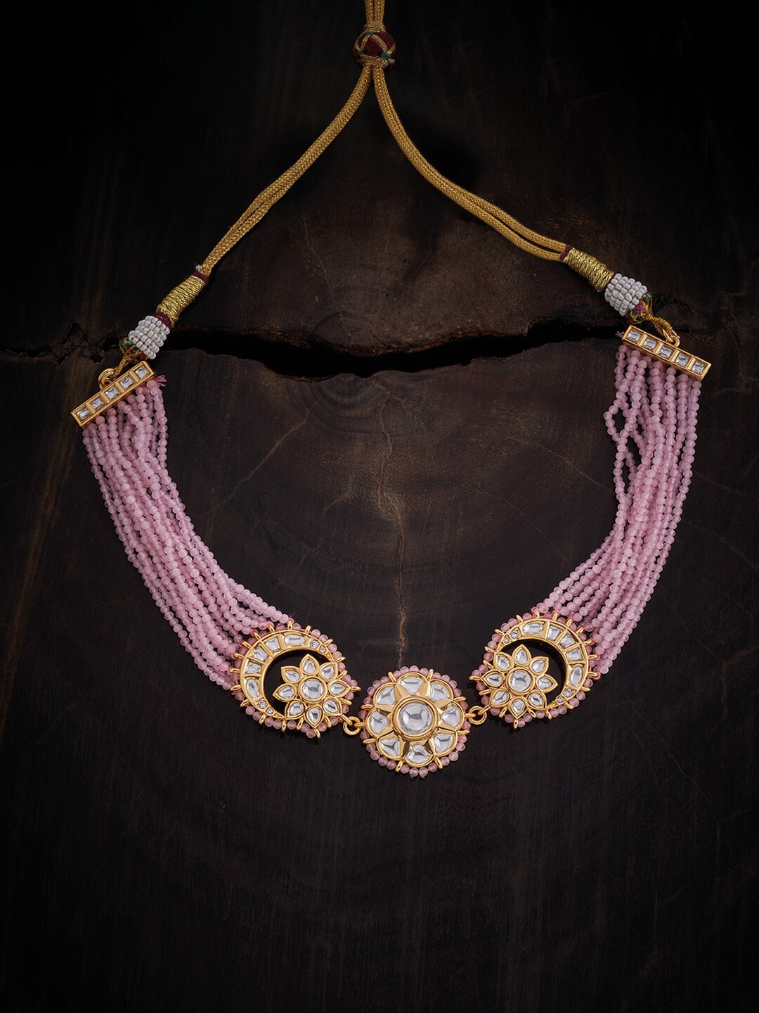 

Kushal's Fashion Jewellery Kundan & Beaded Necklace, Gold