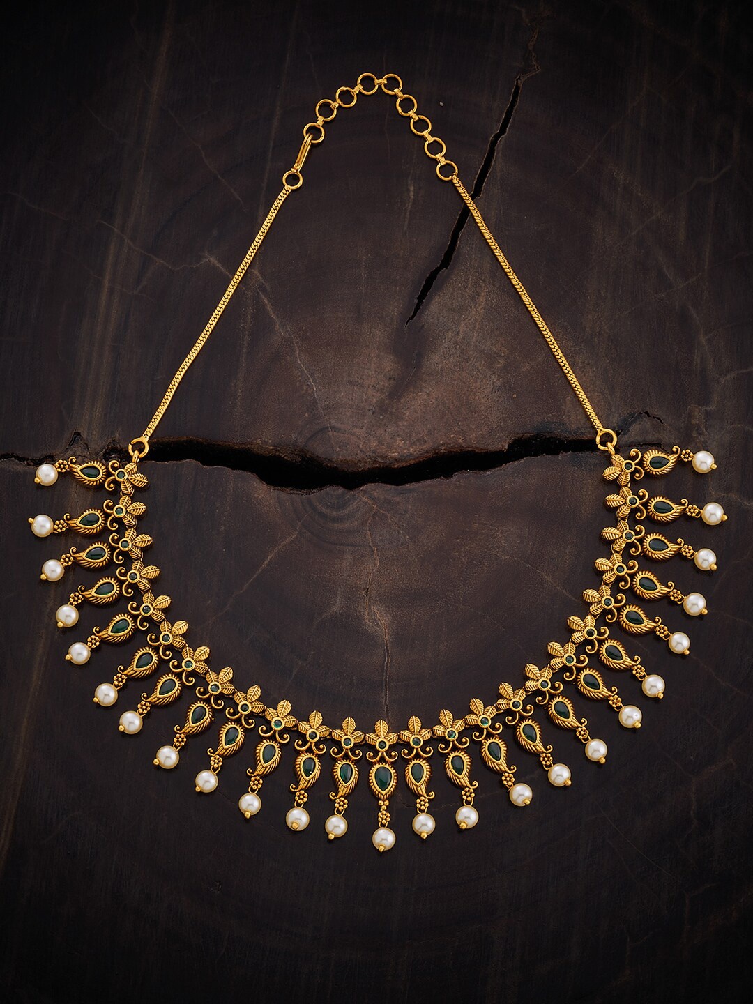 

Kushal's Fashion Jewellery Copper Gold-Plated Antique Necklace