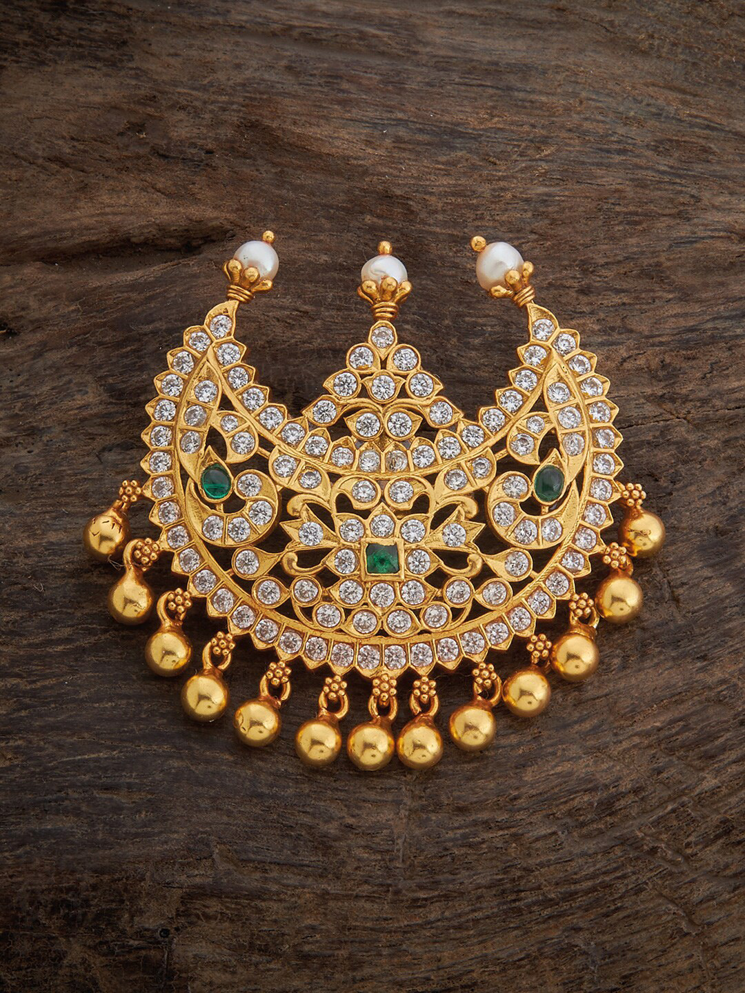 

Kushal's Fashion Jewellery 92.5 Pure Silver Gold-Plated Temple Pendant