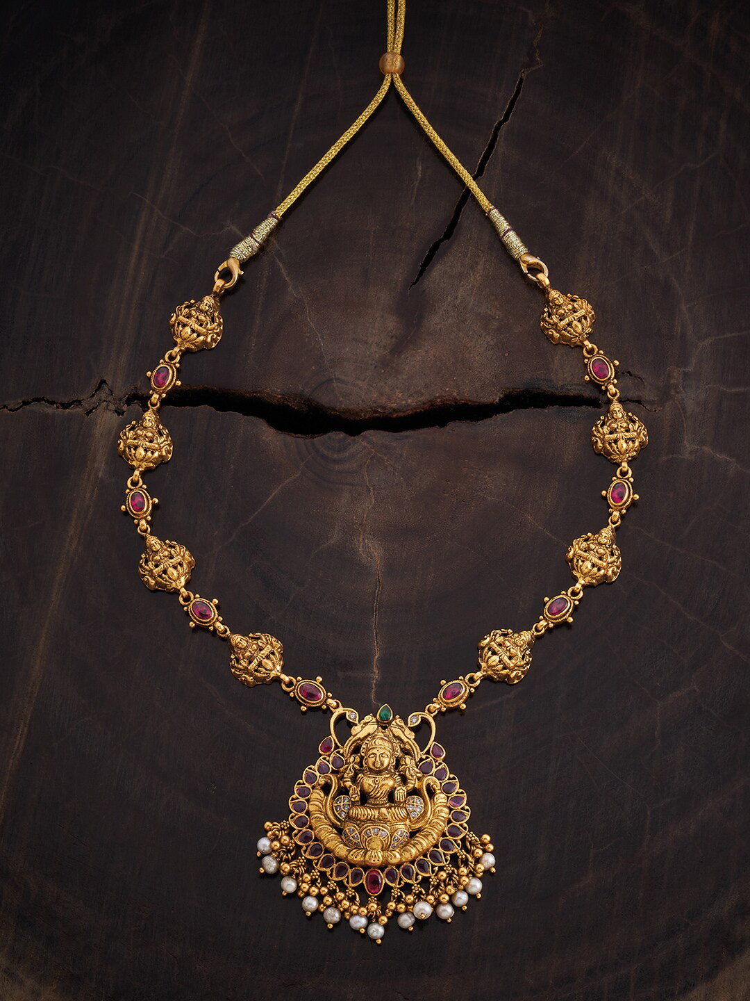 

Kushal's Fashion Jewellery Gold-Plated 92.5 Pure Silver Temple Necklace