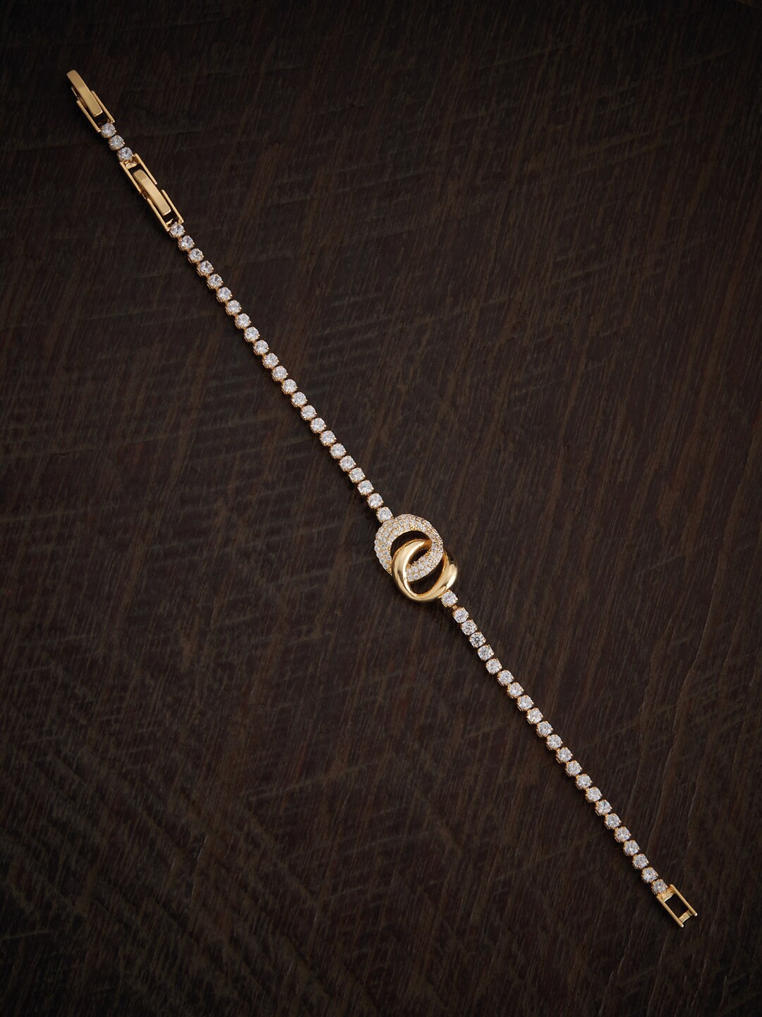 

Kushal's Fashion Jewellery Gold-Plated Cubic Zirconia Wraparound Bracelet