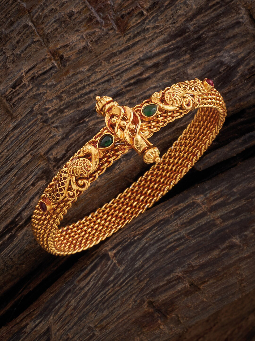

Kushal's Fashion Jewellery Gold Plated Kada Bracelet