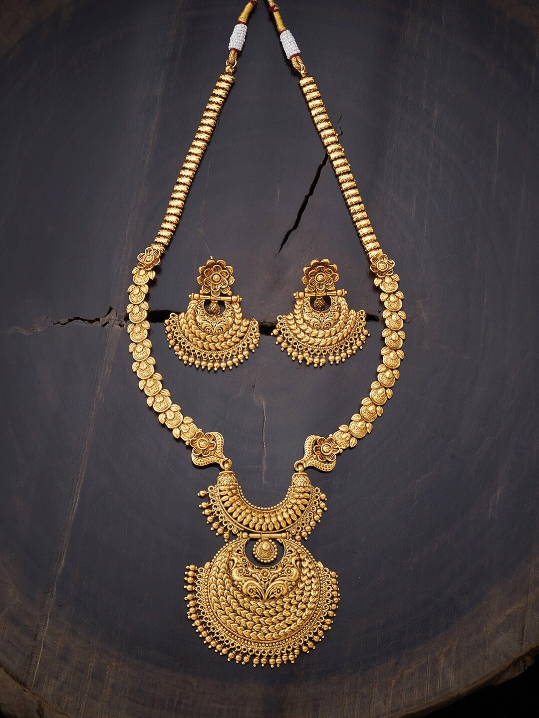 

Kushal's Fashion Jewellery Gold-Plated Antique Jewellery Set