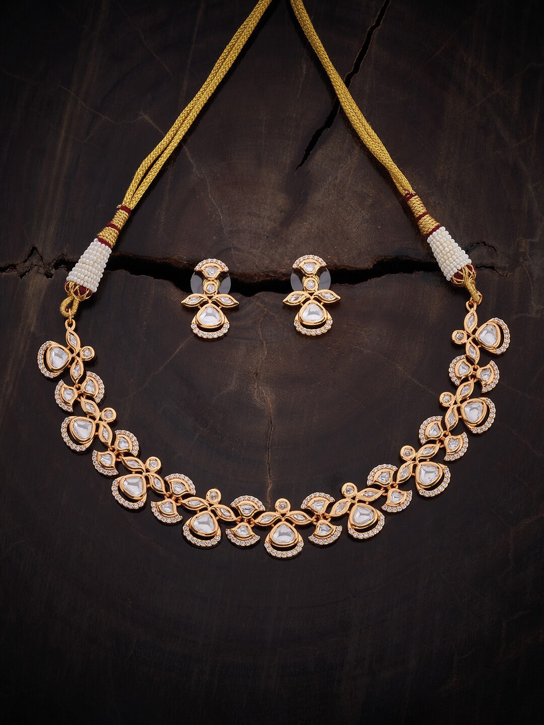 

Kushal's Fashion Jewellery Kundan Studded Jewellery Set, Gold