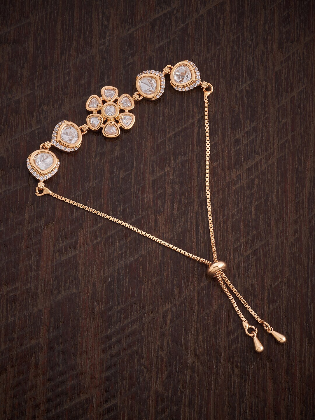 

Kushal's Fashion Jewellery Kundan Wraparound Bracelet, Gold