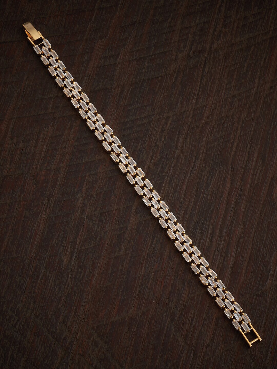 

Kushal's Fashion Jewellery Gold-Plated Cubic Zirconia Wraparound Bracelet