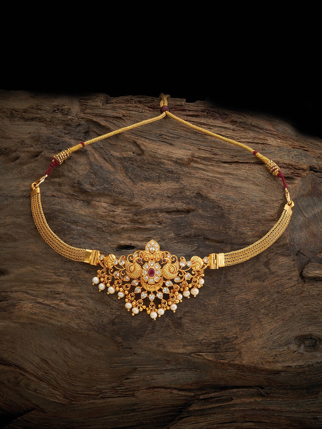 

Kushal's Fashion Jewellery 92.5 Pure Silver Temple Armlet Bracelet, Gold