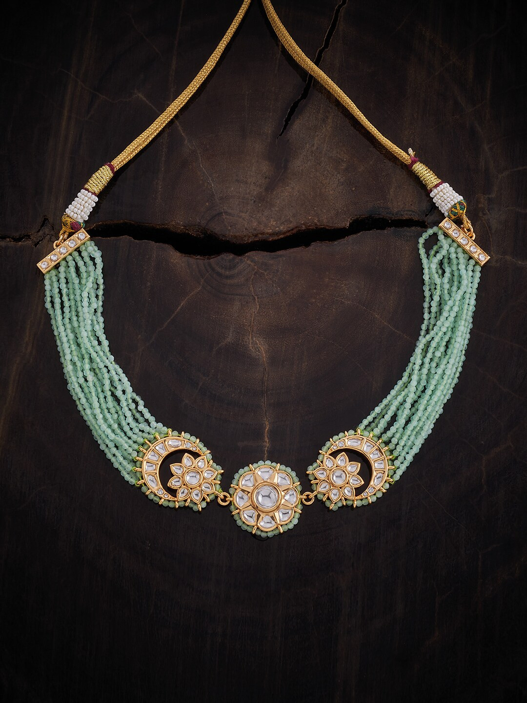 

Kushal's Fashion Jewellery Gold-Plated Kundan Necklace