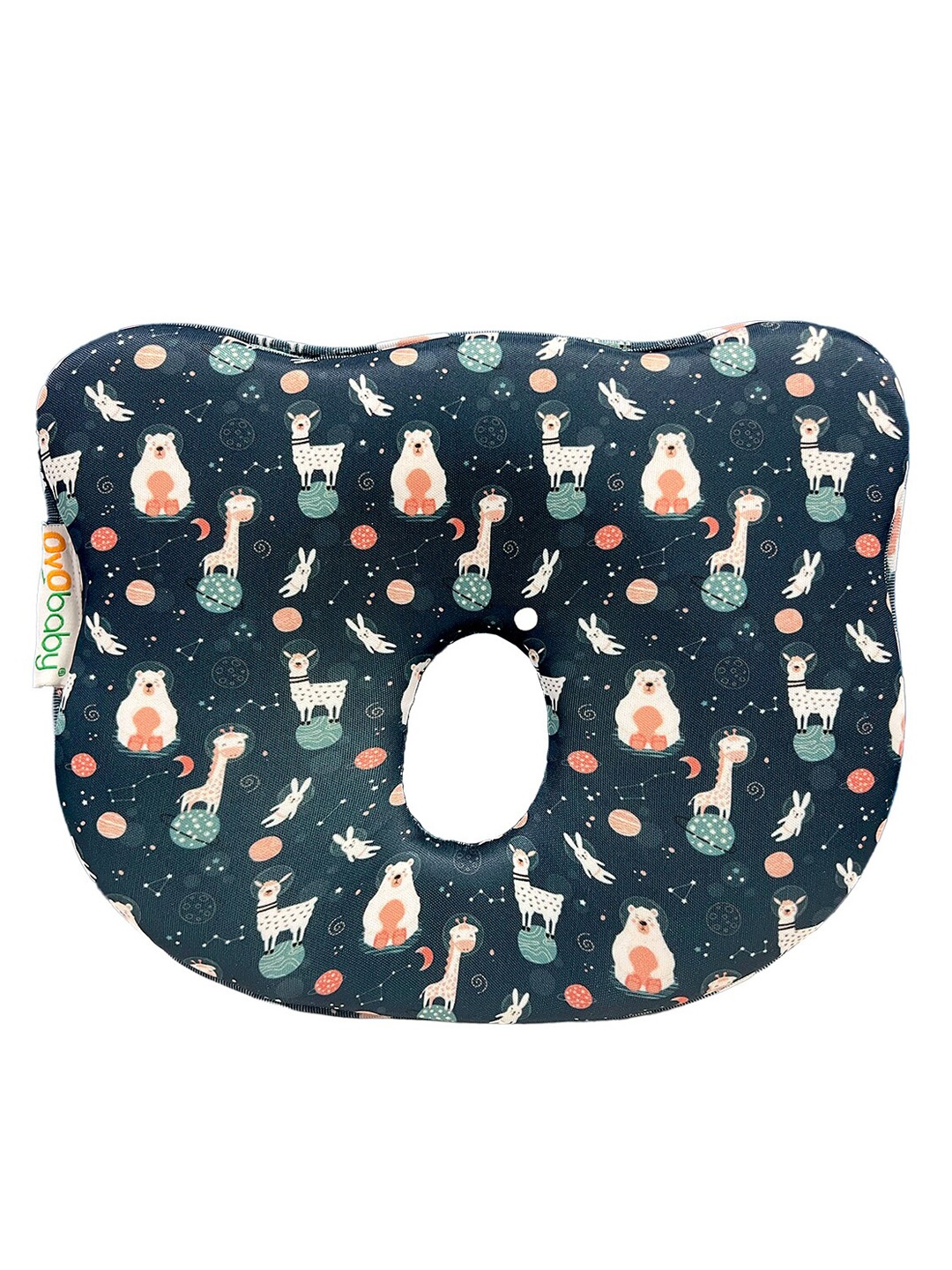 

OyO Baby Printed Cotton Sleep Pillow, Navy blue