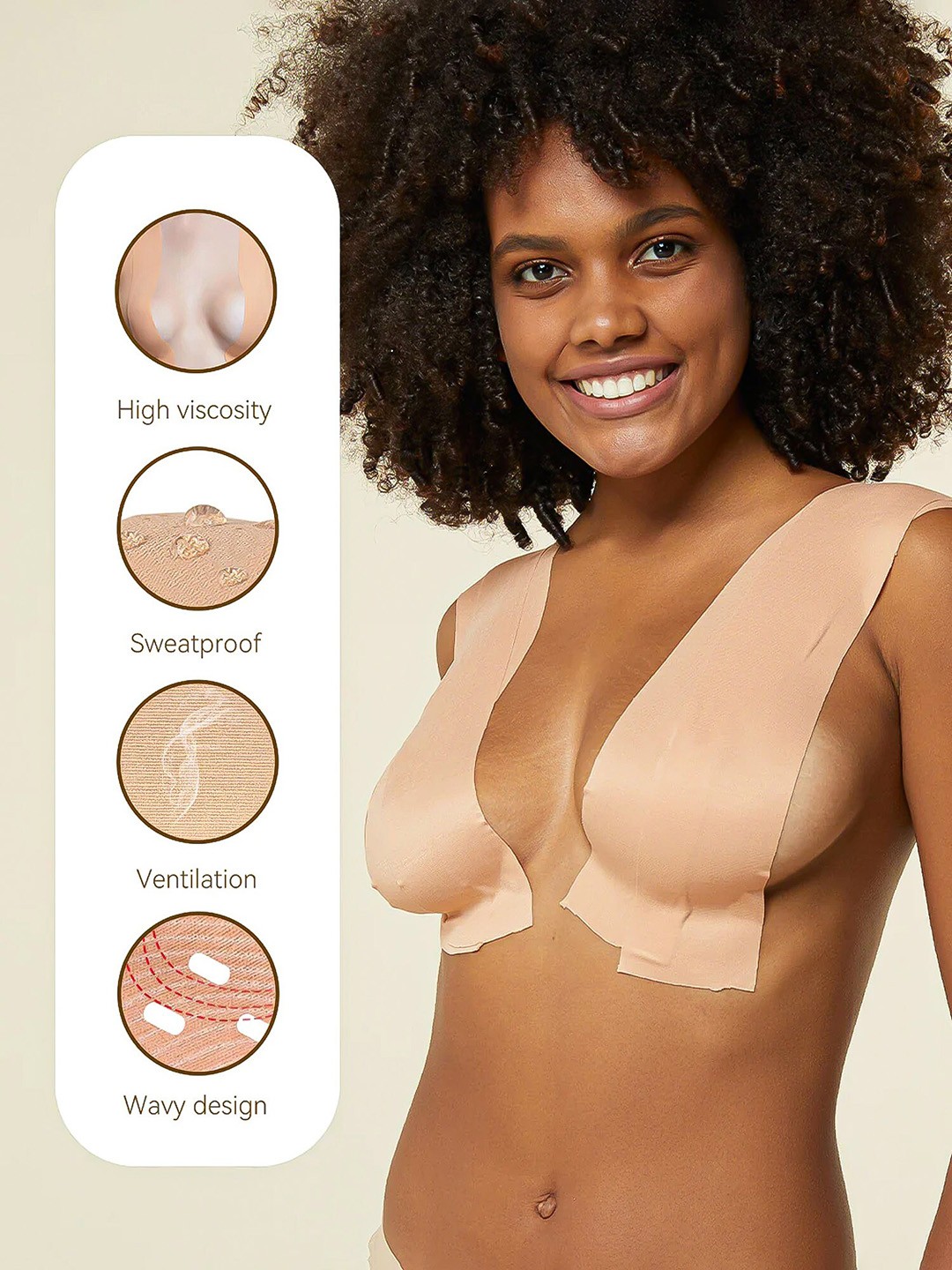 

Bellofox Nude Sweat Resistant Stick On Breast Lift Tape