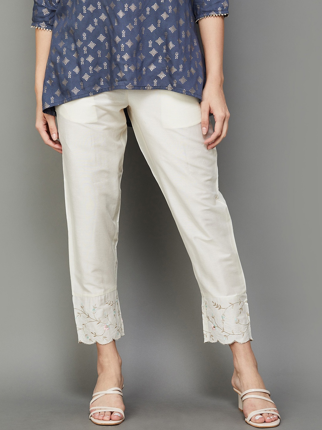 

Melange by Lifestyle Women Trousers, Off white
