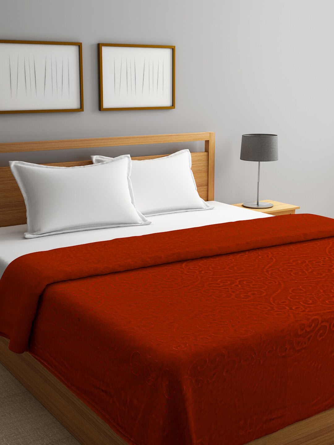 

Home Sizzler Red Floral Mink Heavy Winter 350 GSM Double Bed Blanket