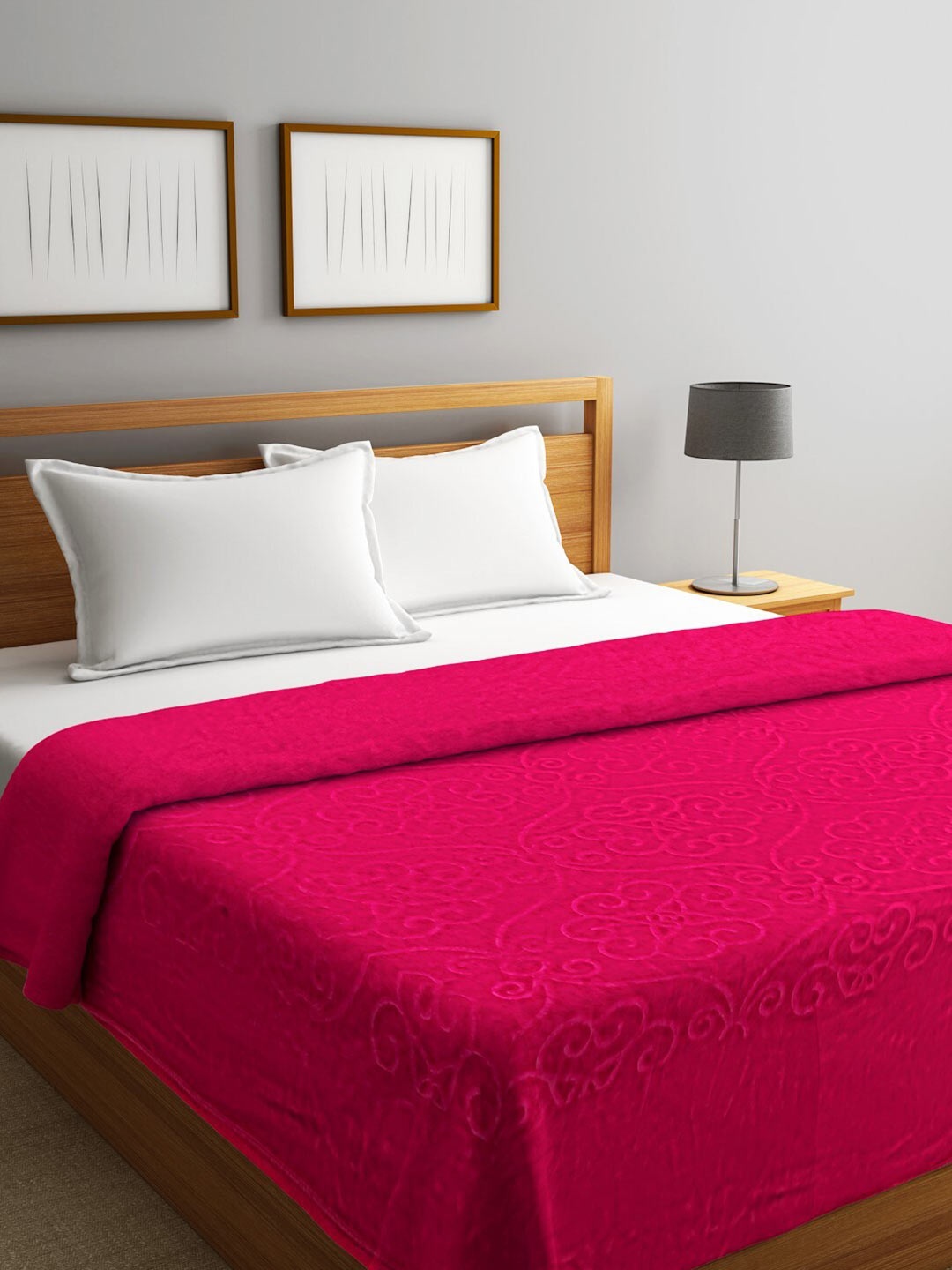 

Home Sizzler Pink Floral Mink Heavy Winter 350 GSM Double Bed Blanket