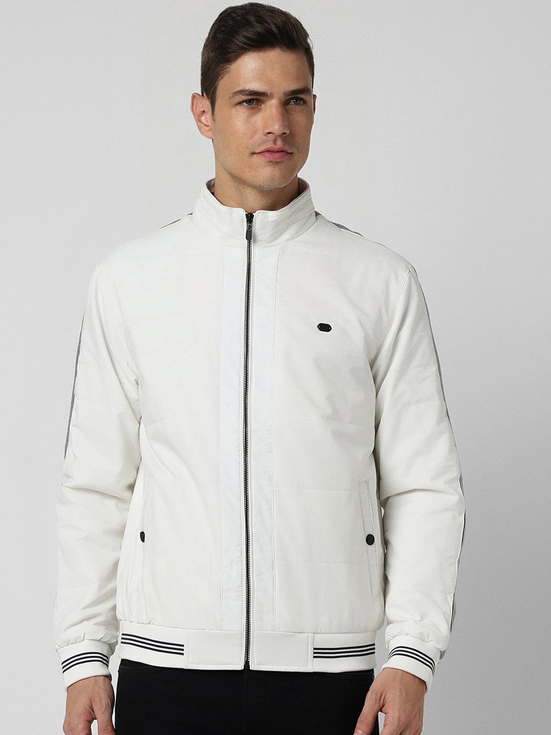 

Peter England Casuals Mock Collar Sporty Jacket, White