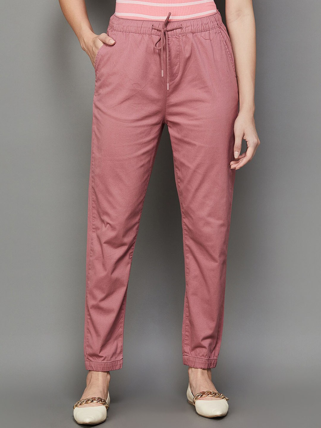 

CODE by Lifestyle Women Mid-Rise Joggers, Pink