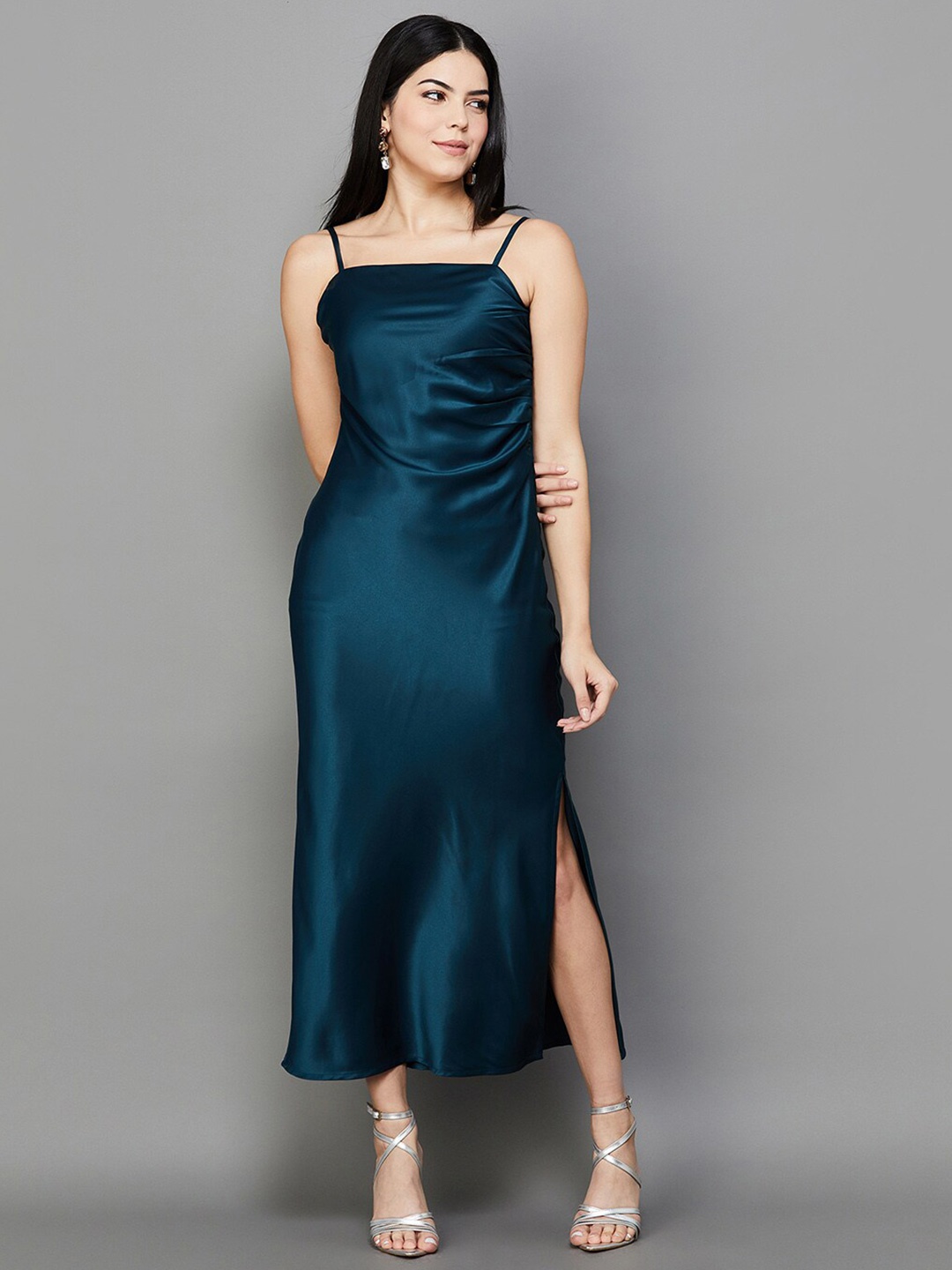 

CODE by Lifestyle Shoulder Straps Midi Sheath Dress, Teal