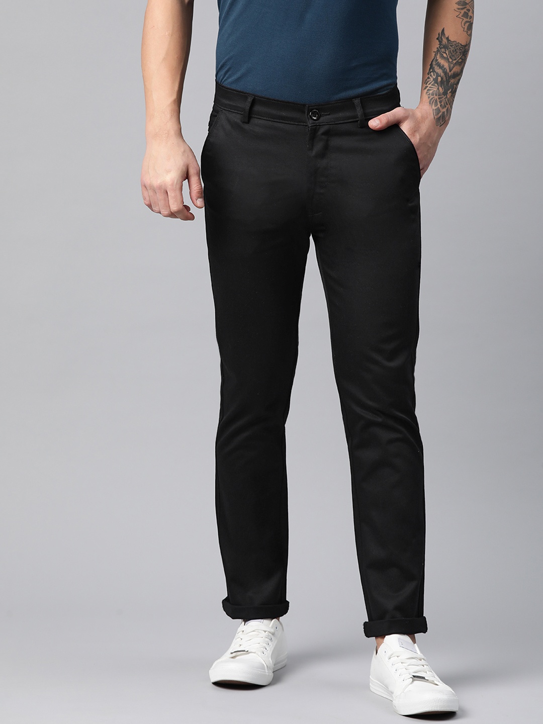 

Rodamo Men Slim Fit Trousers, Black