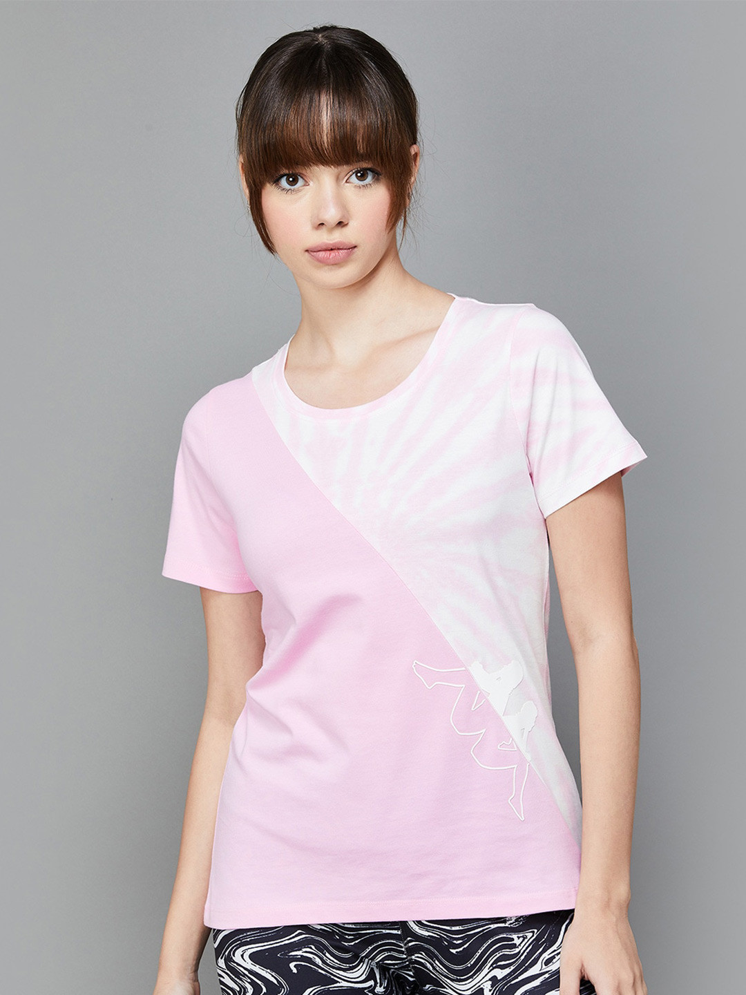 

Kappa Graphic Printed Cotton T-Shirt, Pink