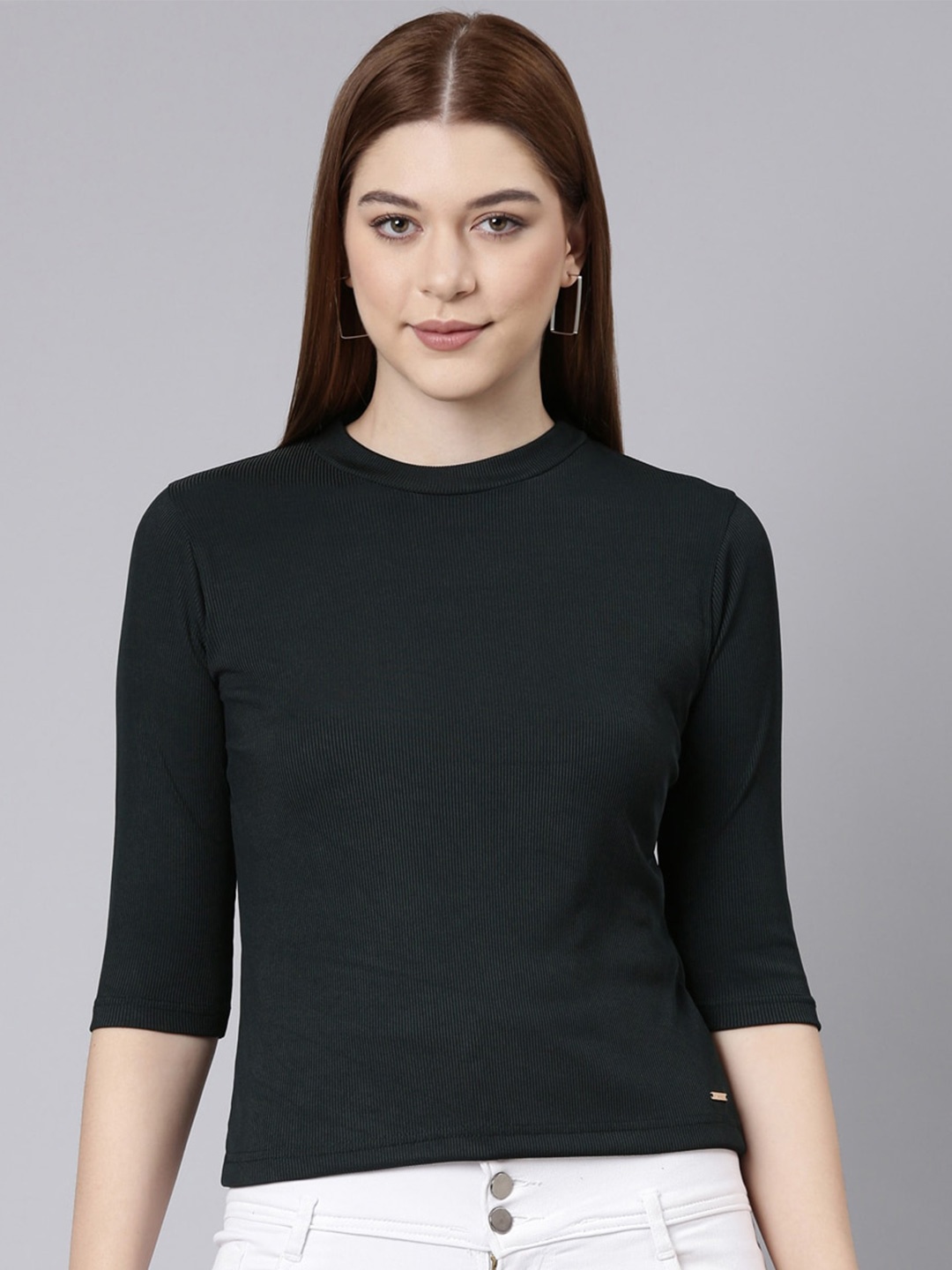 

TWIN BIRDS High Neck T-shirt, Green