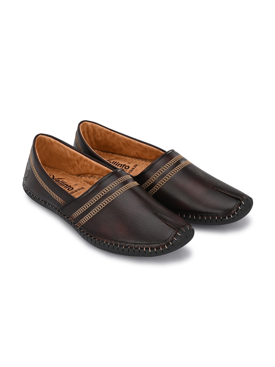 

Vellinto Men DELIGHT Lightweight Ethnic Mojaris, Brown