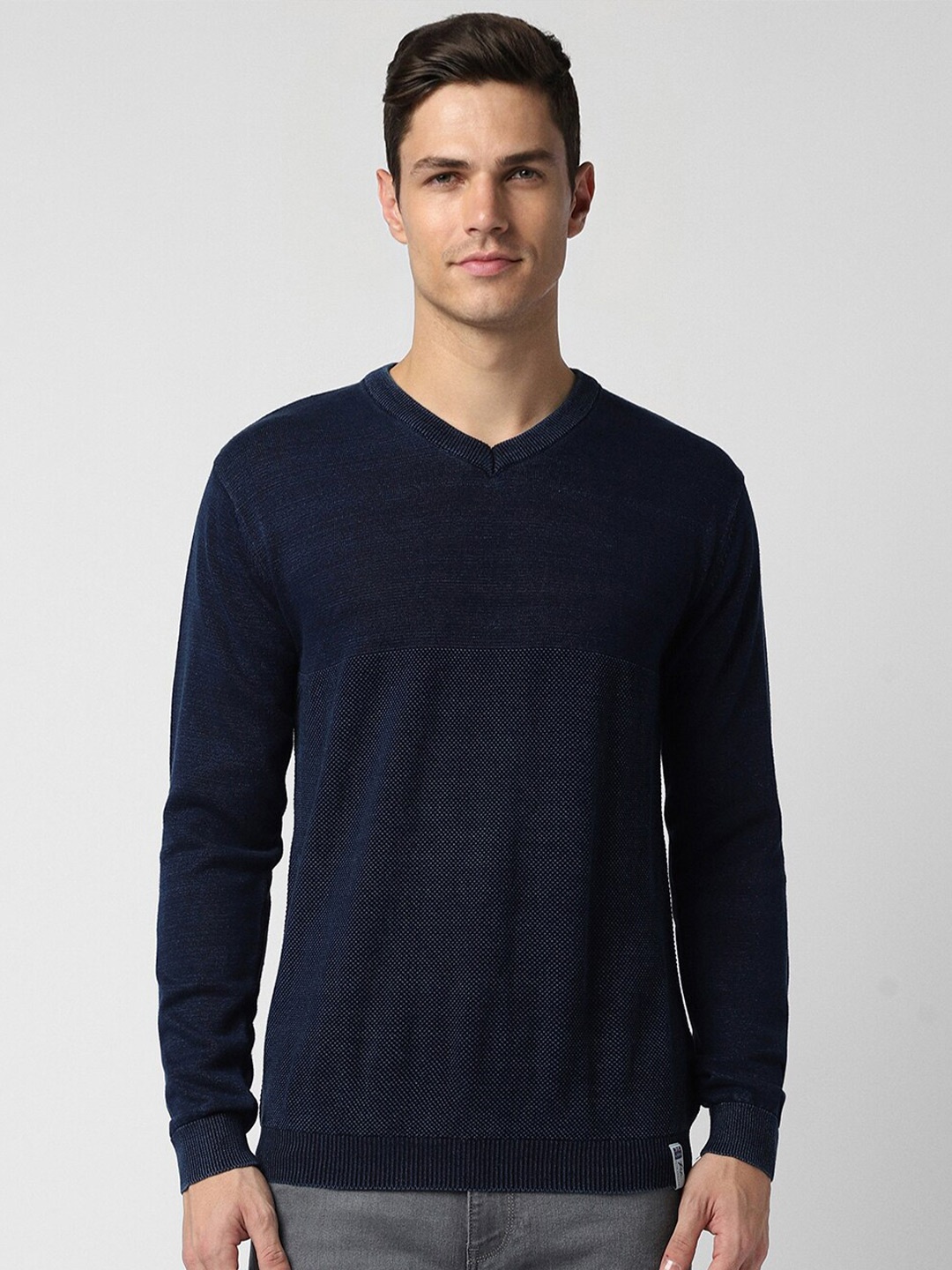 

Peter England Casuals V-Neck Pure Cotton Pullover Sweater, Navy blue