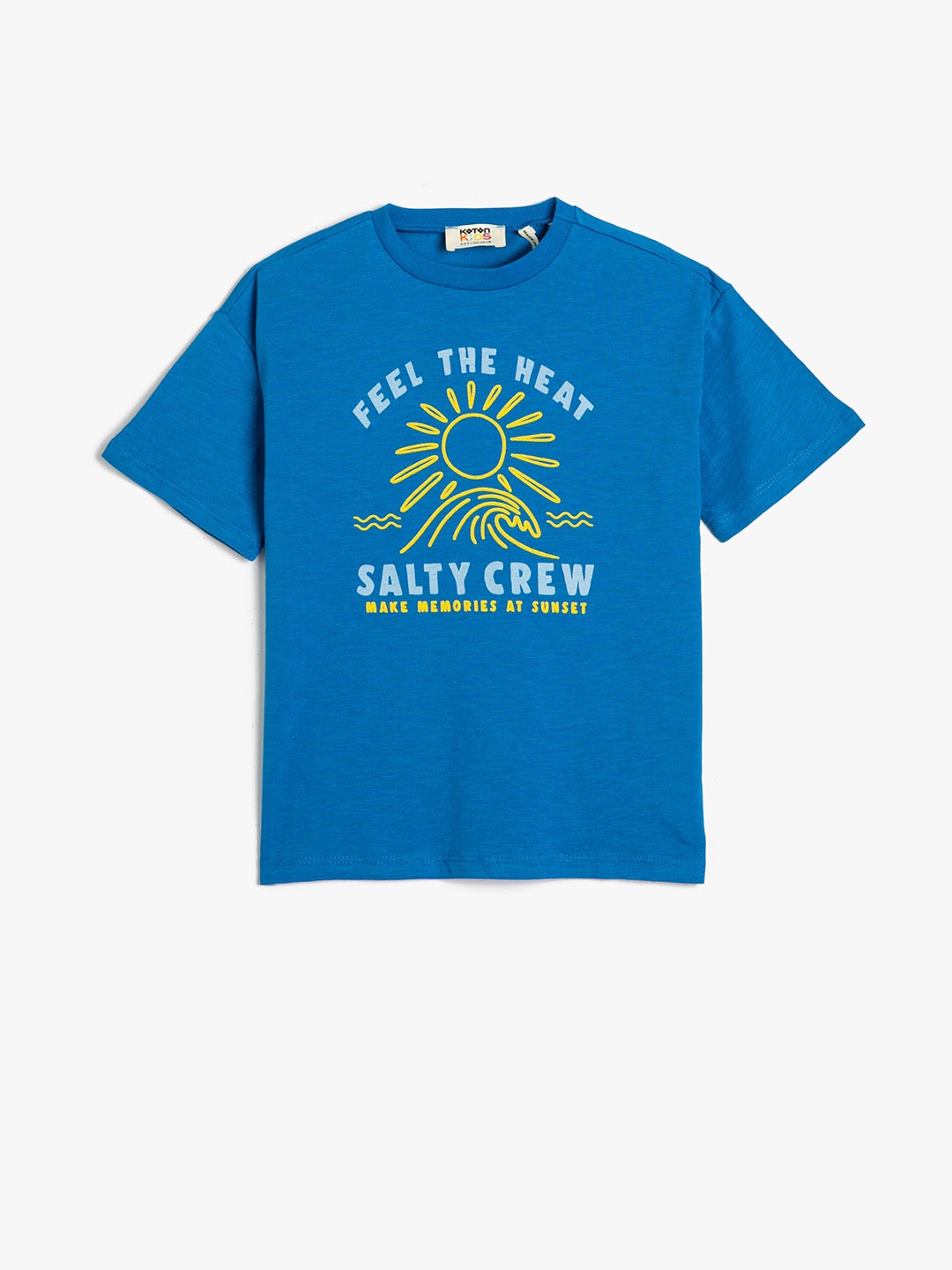 

Koton Boys Typography Printed Cotton T-Shirt, Blue