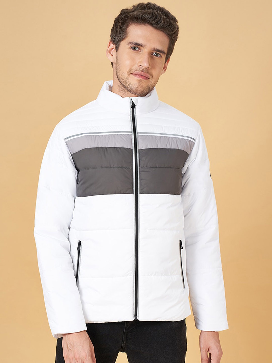 

YU by Pantaloons Colourblocked Padded Jacket, White