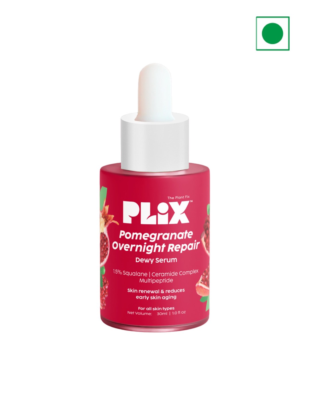 

PLIX THE PLANT FIX Pomegranate Overnight Repair Dewy Serum For Ageless Younger - 30ml, Red