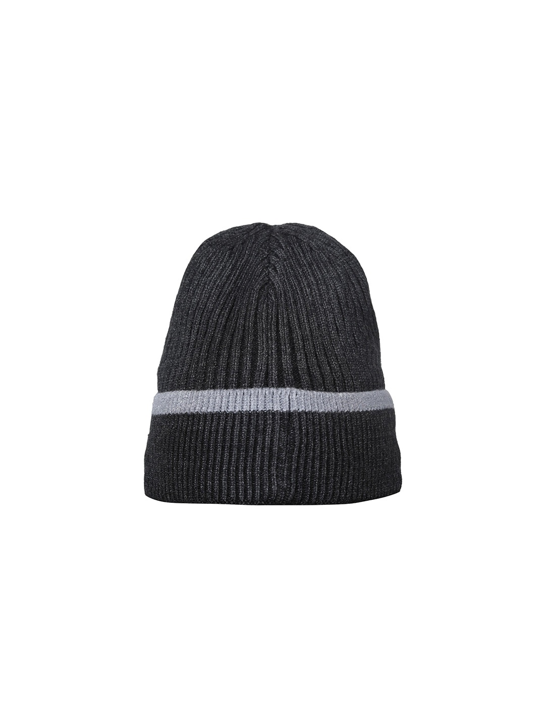 

LOOM LEGACY Self Design Woollen Beanie, Grey melange