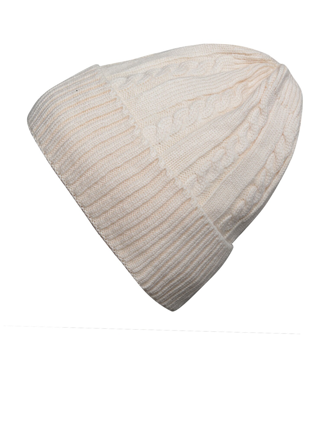 

LOOM LEGACY Men Self Design Acrylic Beanie, Cream