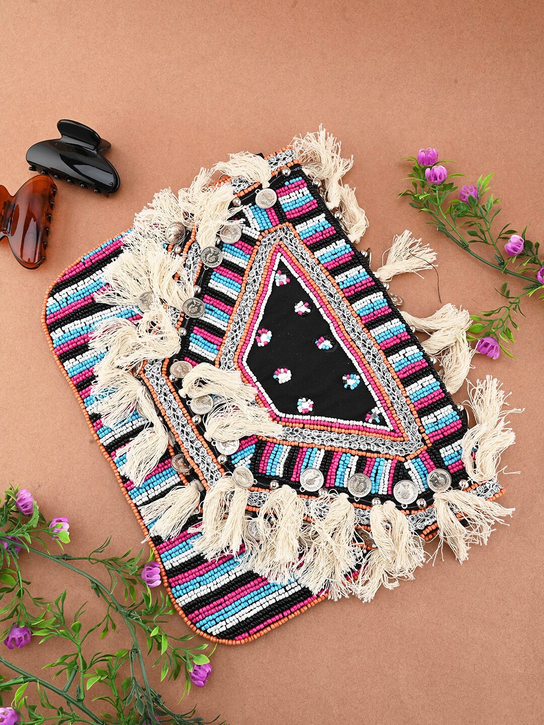 

gaura pakhi Embellished Envelope Clutch, Black