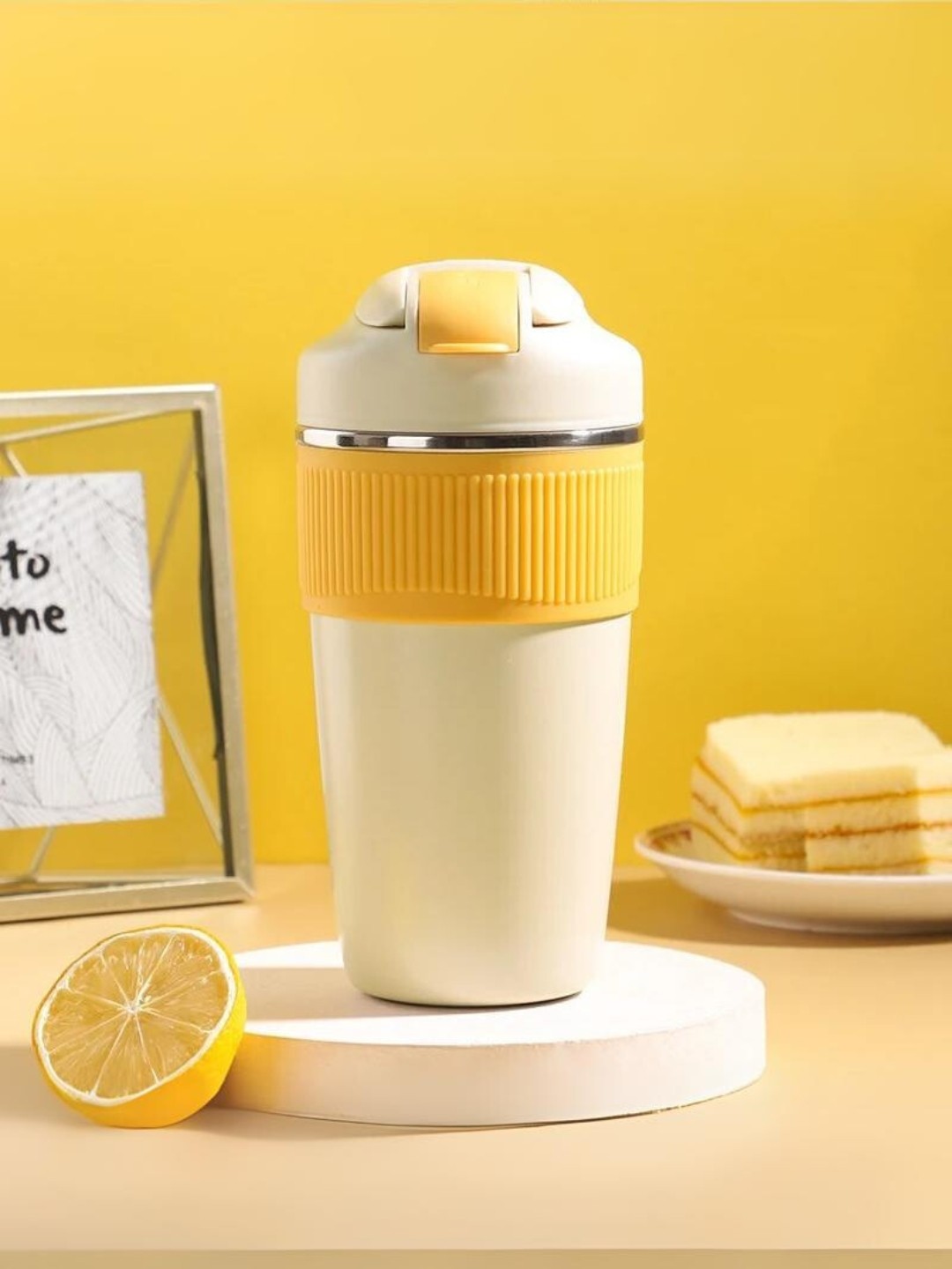 

YELONA Yellow Insulated Stainless Steel Coffee Tumbler 480 ML