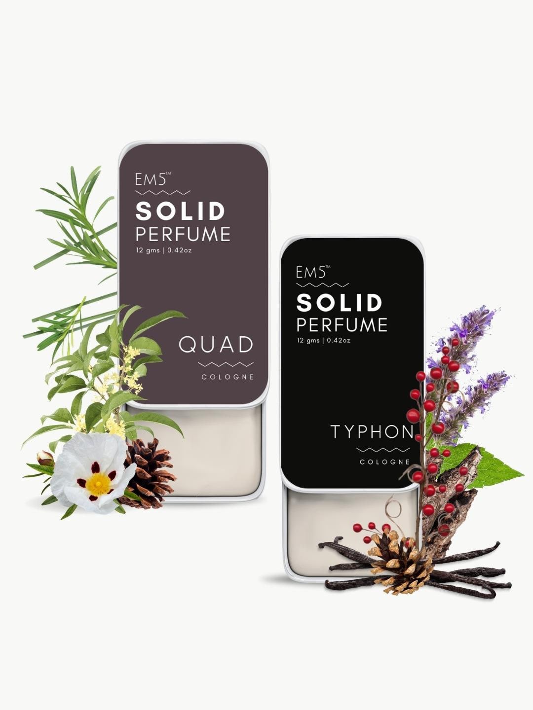 

EM5 Solid Set Of 2 Quad & Typhon Cologne Perfume - 12g Each, Off white