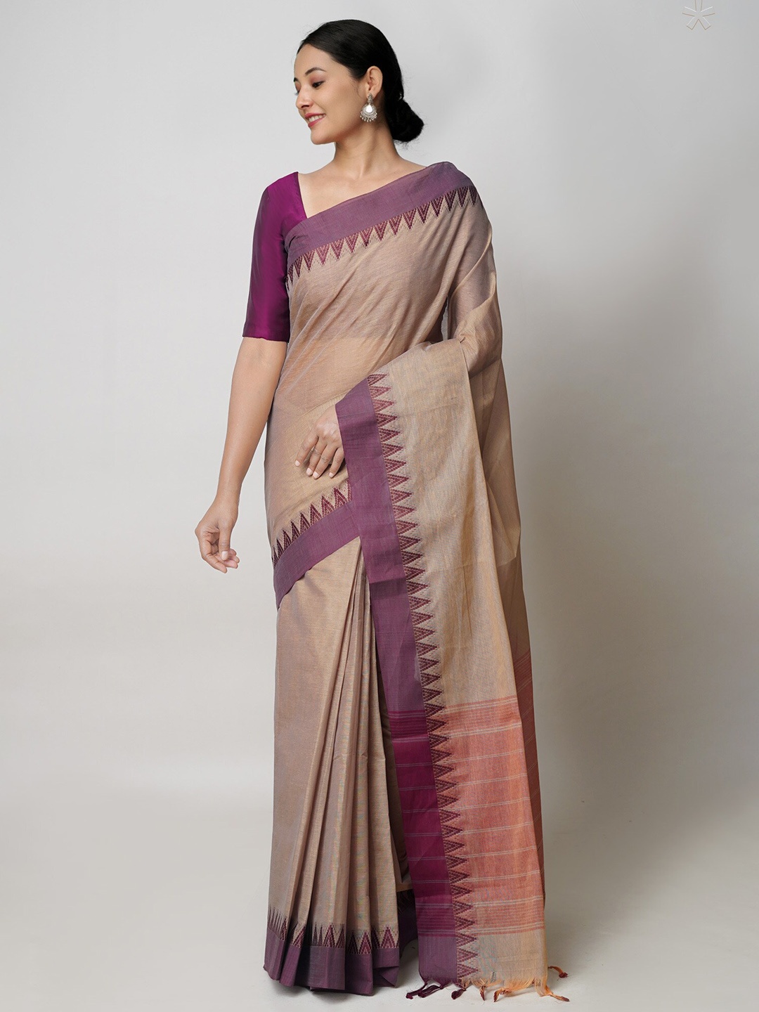 

Unnati Silks Woven Design Chettinad Saree, Brown